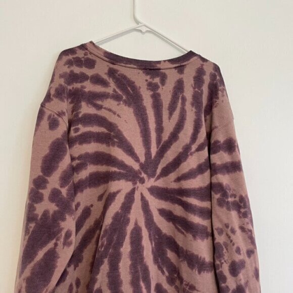 ZELLA Cali Tie Dye Cotton Blend Sweatshirt Dress Purple Mauve ish Long Sleeve L - Picture 11 of 12